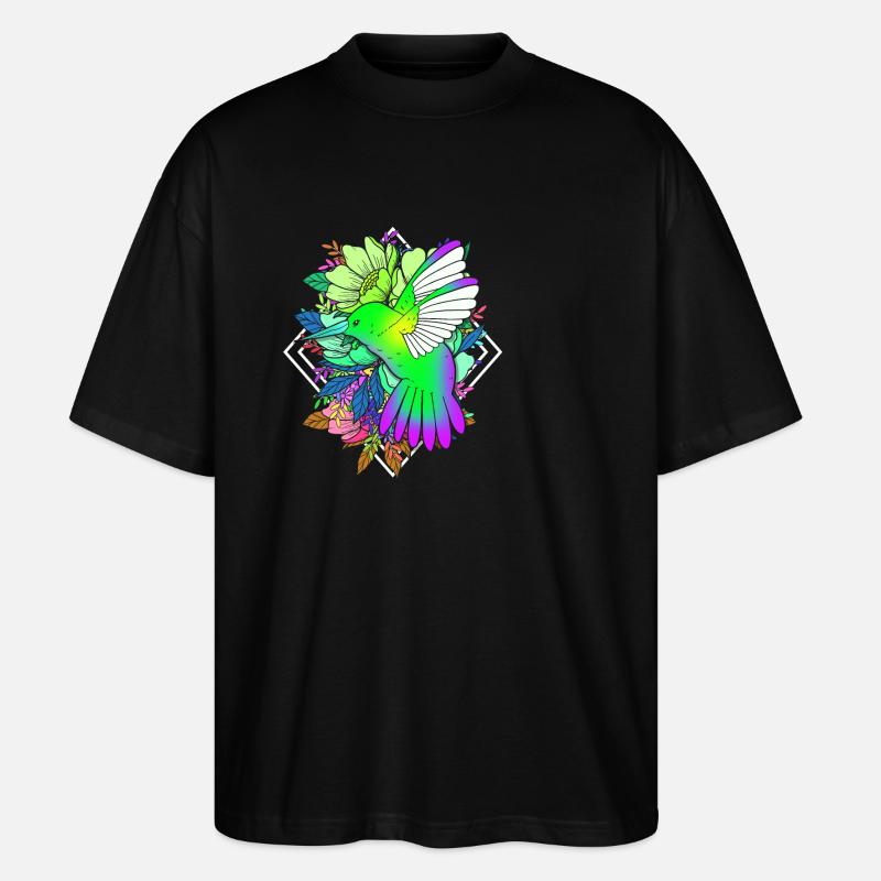 Kolibri - Stanley/Stella Oversized Unisex Bio T-Shirt Blaster 2.0 - Schwarz