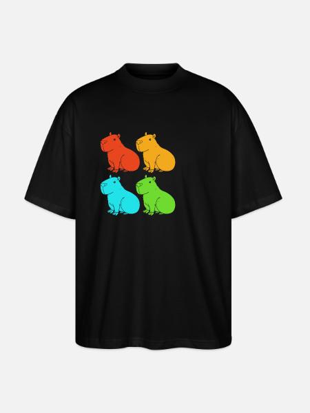 Capybara - T-shirt bio Blaster 2.0 coupe oversize Stanley/Stella Unisexe - noir