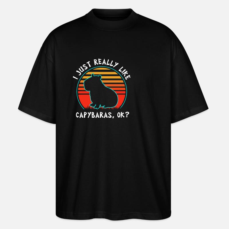 Capybara - Stanley/Stella Oversized Unisex Bio T-Shirt Blaster 2.0 - Schwarz