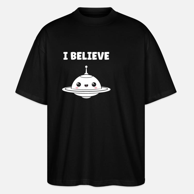fliegende Untertasse - Stanley/Stella Oversized Unisex Bio T-Shirt Blaster 2.0 - Schwarz