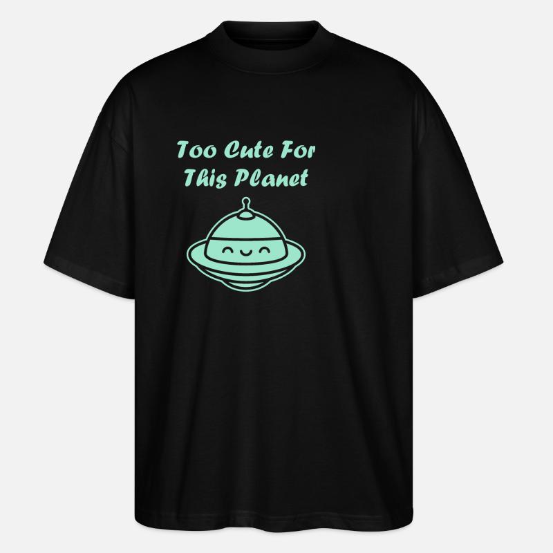 fliegende Untertasse - Stanley/Stella Oversized Unisex Bio T-Shirt Blaster 2.0 - Schwarz