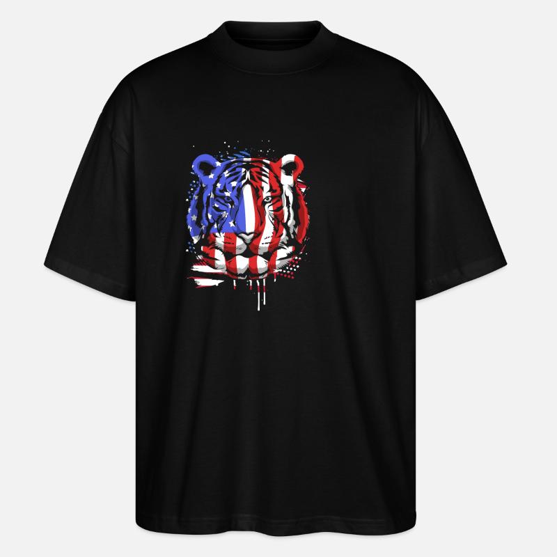 Weißer Tiger - Stanley/Stella Oversized Unisex Bio T-Shirt Blaster 2.0 - Schwarz