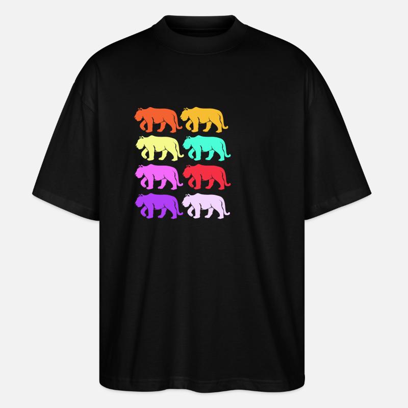 Weißer Tiger - Stanley/Stella Oversized Unisex Bio T-Shirt Blaster 2.0 - Schwarz