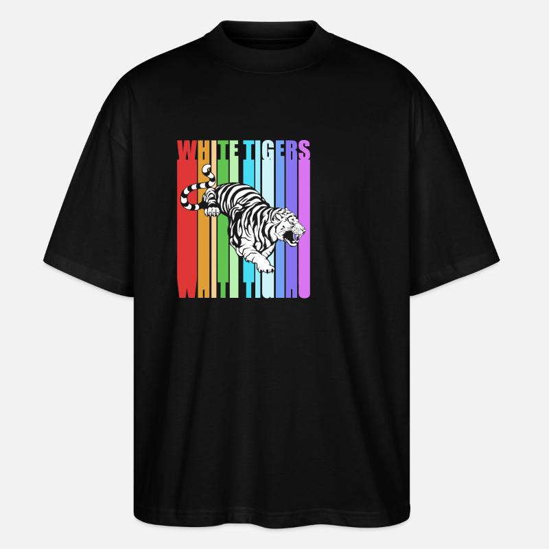 Weißer Tiger - Stanley/Stella Oversized Unisex Bio T-Shirt Blaster 2.0 - Schwarz