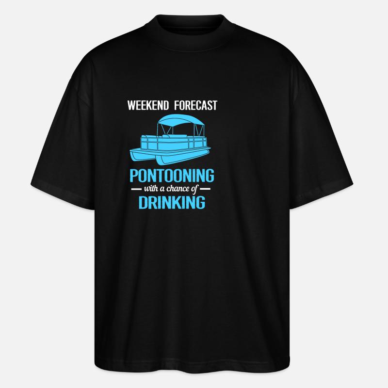 Pontonboot Boot Boote - Stanley/Stella Oversized Unisex Bio T-Shirt Blaster 2.0 - Schwarz