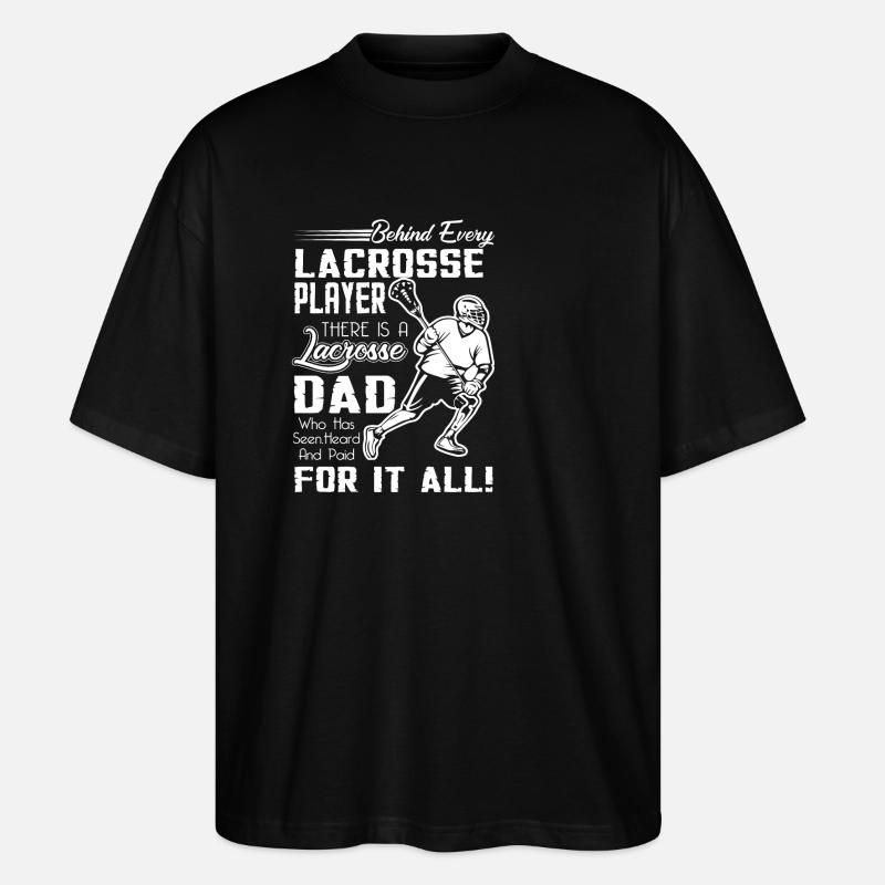 Behind Every Lacrosse Player - Stanley/Stella Oversized Unisex Organic T-shirt Blaster 2.0 - black