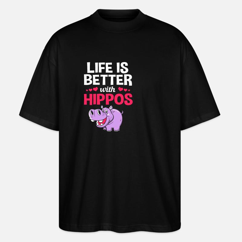 Nilpferd - Stanley/Stella Oversized Unisex Bio T-Shirt Blaster 2.0 - Schwarz