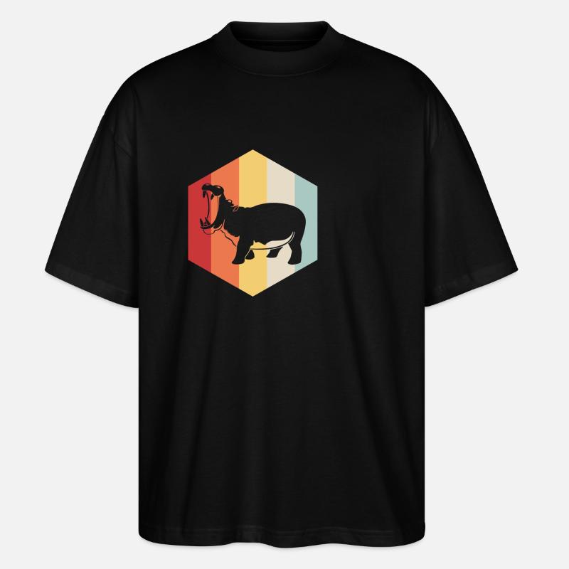 Nilpferd - Stanley/Stella Oversized Unisex Bio T-Shirt Blaster 2.0 - Schwarz
