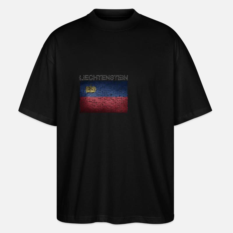 Liechtenstein Drapeau Vaduz Vacances Voyage - T-shirt bio Blaster 2.0 coupe oversize Stanley/Stella Unisexe - noir