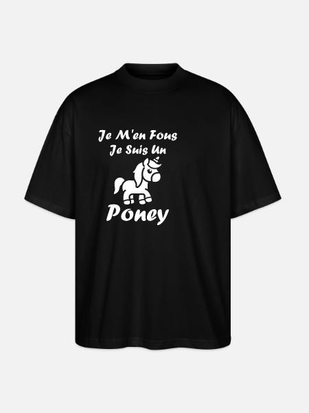 Humour poney - T-shirt bio Blaster 2.0 coupe oversize Stanley/Stella Unisexe - noir