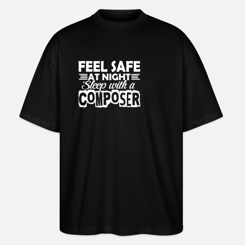 Composer Sleep With Composer - Stanley/Stella Oversized Unisex Organic T-shirt Blaster 2.0 - black