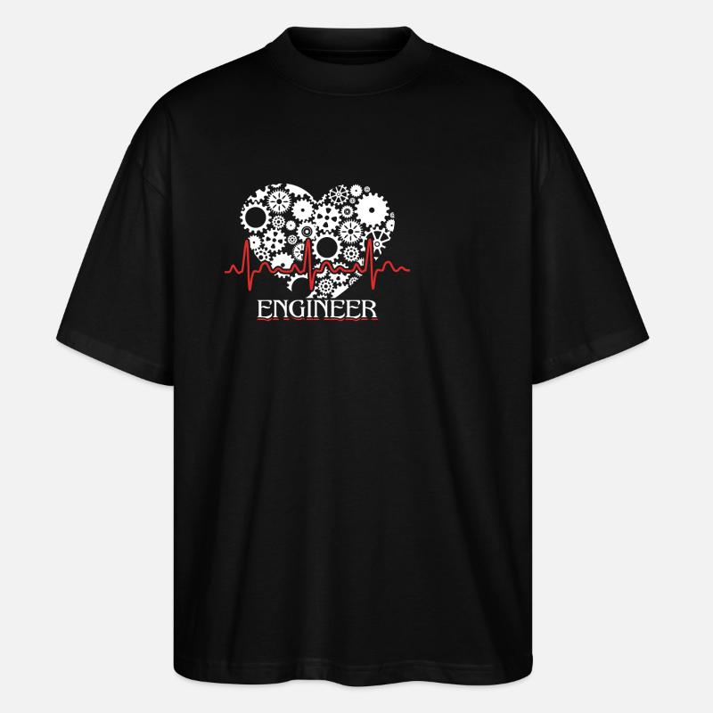Engineer Engineer Heartbeat - Stanley/Stella Oversized Unisex Organic T-shirt Blaster 2.0 - black