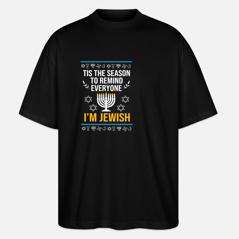 Chanukkah - Stanley/Stella Oversized Unisex Bio T-Shirt Blaster 2.0 - Schwarz