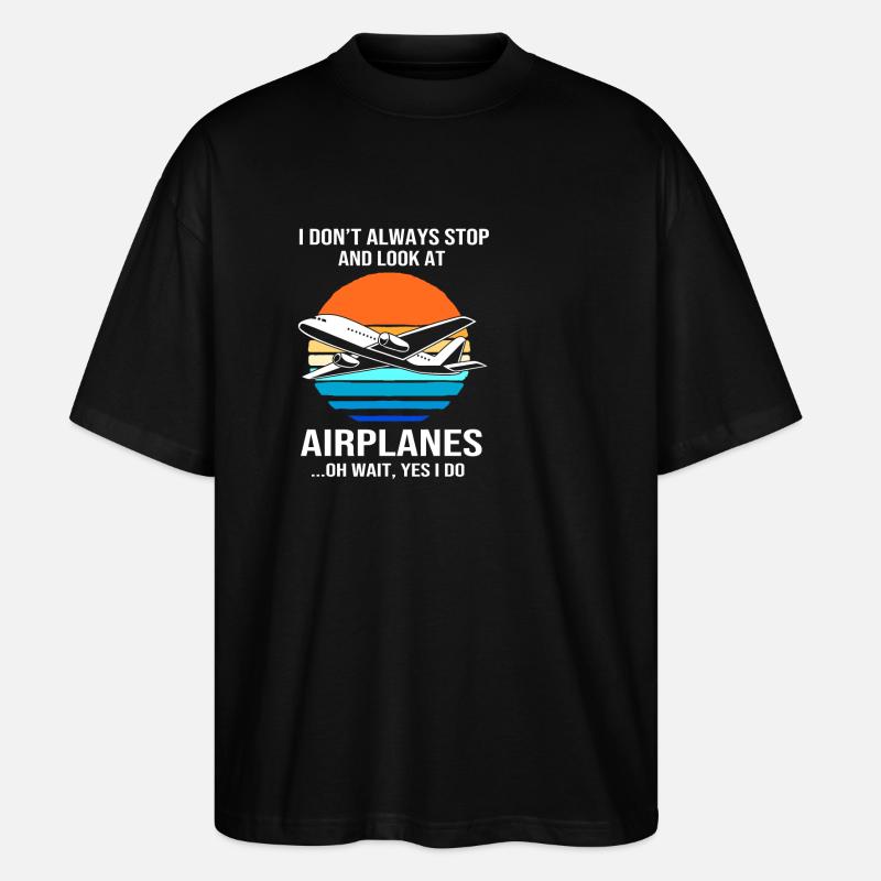Pilote d’avion - T-shirt bio Blaster 2.0 coupe oversize Stanley/Stella Unisexe - noir