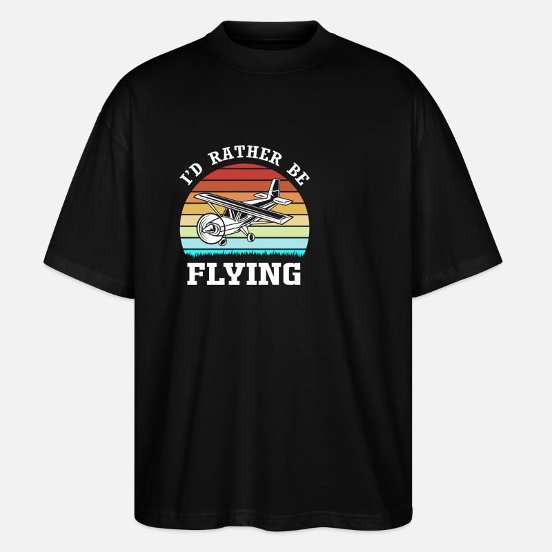 Pilot Flugzeug - Stanley/Stella Oversized Unisex Bio T-Shirt Blaster 2.0 - Schwarz