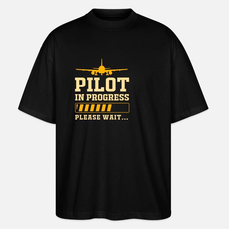 Pilot Flugzeug - Stanley/Stella Oversized Unisex Bio T-Shirt Blaster 2.0 - Schwarz