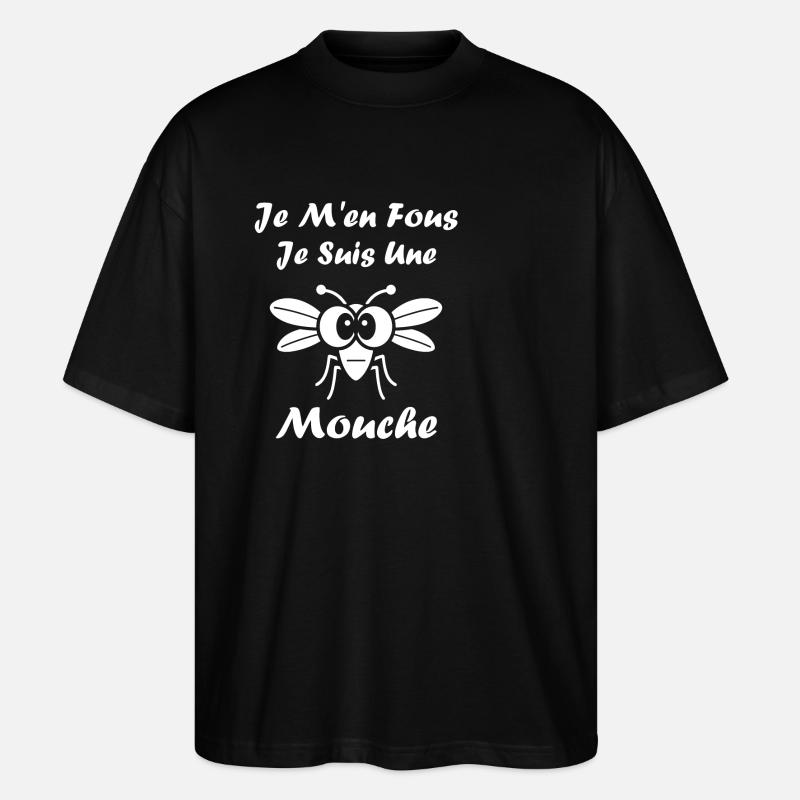 Insecte Citation humour mouche - T-shirt bio Blaster 2.0 coupe oversize Stanley/Stella Unisexe - noir