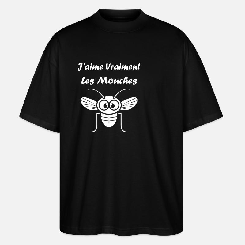 Insecte Citation humour mouche - T-shirt bio Blaster 2.0 coupe oversize Stanley/Stella Unisexe - noir