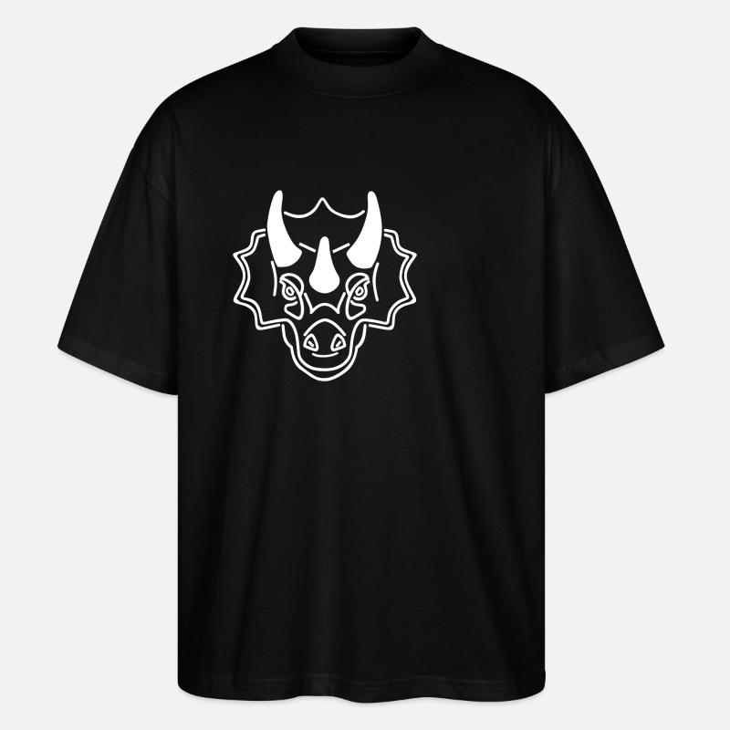 Triceratops - Stanley/Stella Oversized Unisex Bio T-Shirt Blaster 2.0 - Schwarz