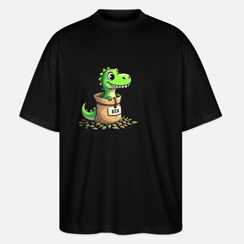 Tea Rex Dinosaurier - Stanley/Stella Oversized Unisex Bio T-Shirt Blaster 2.0 - Schwarz