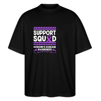Maladie de Crohn - T-shirt bio Blaster 2.0 coupe oversize Stanley/Stella Unisexe - noir - Devant - Alina (178cm) & Michal (187cm)