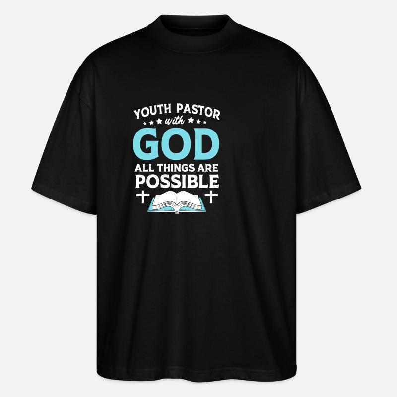 Pasteur des jeunes - T-shirt bio Blaster 2.0 coupe oversize Stanley/Stella Unisexe - noir