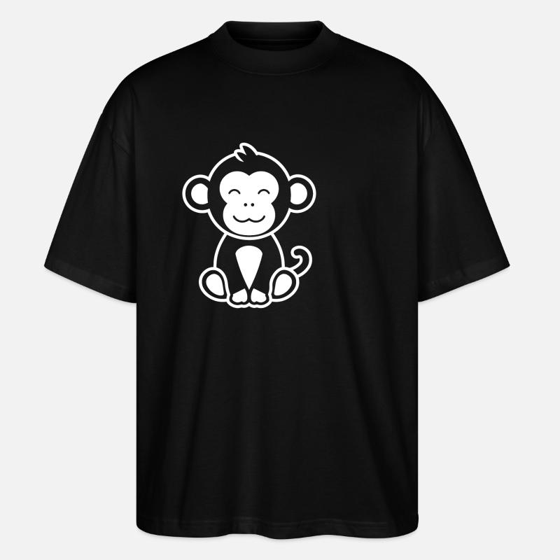 Pavian-Affe - Stanley/Stella Oversized Unisex Bio T-Shirt Blaster 2.0 - Schwarz