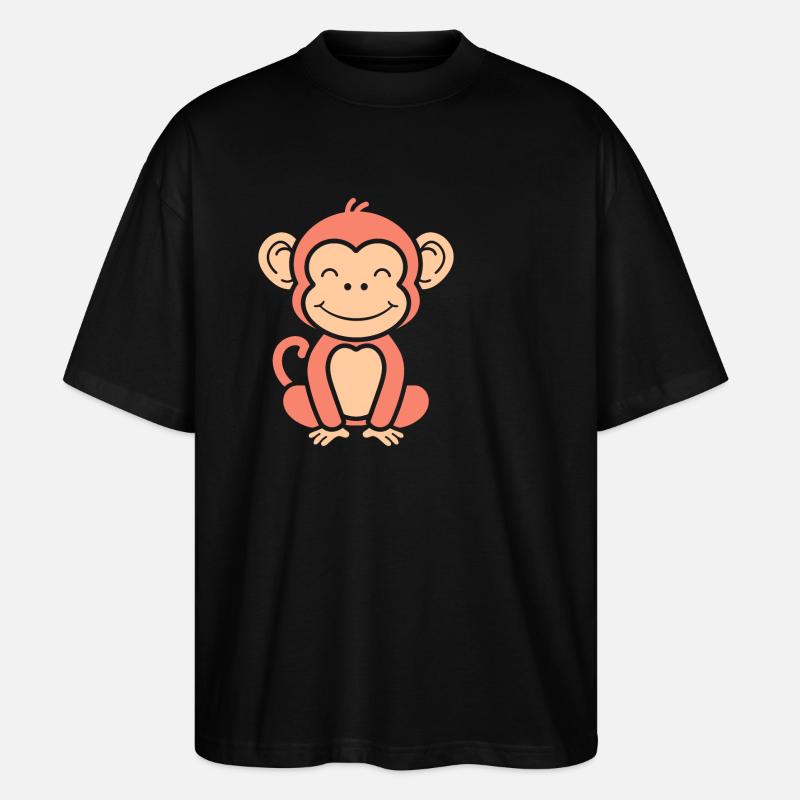 Baboon monkey - Stanley/Stella Oversized Unisex Organic T-shirt Blaster 2.0 - black