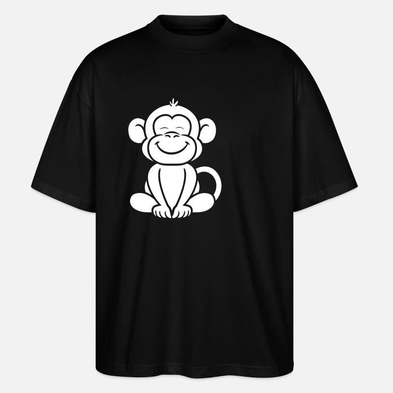 Baboon monkey - Stanley/Stella Oversized Unisex Organic T-shirt Blaster 2.0 - black