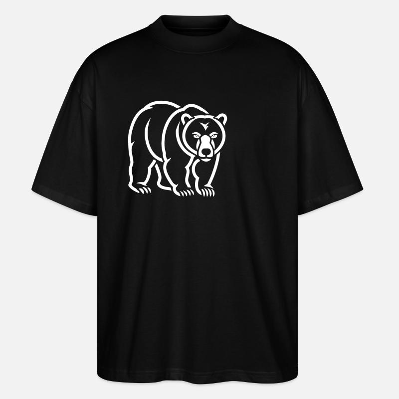 Grizzly petit ours - T-shirt bio Blaster 2.0 coupe oversize Stanley/Stella Unisexe - noir