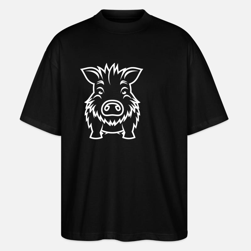 Wildschwein - Stanley/Stella Oversized Unisex Bio T-Shirt Blaster 2.0 - Schwarz