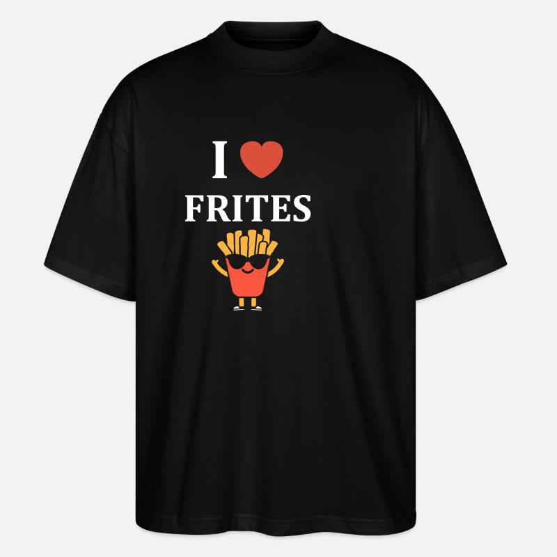 Pommes frites - Stanley/Stella Oversized Unisex Bio T-Shirt Blaster 2.0 - Schwarz