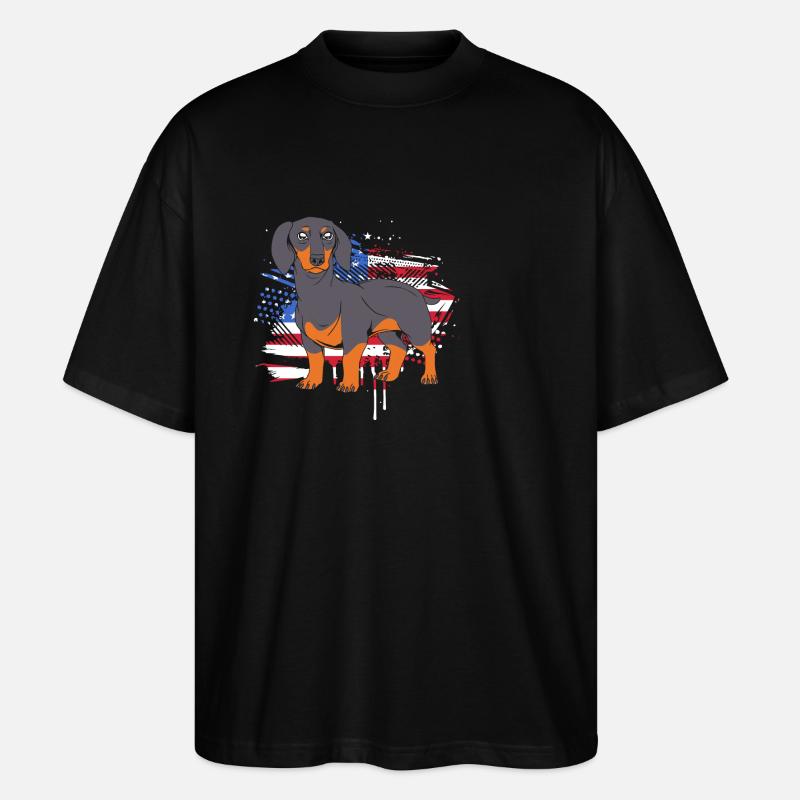 Dackel - Stanley/Stella Oversized Unisex Bio T-Shirt Blaster 2.0 - Schwarz