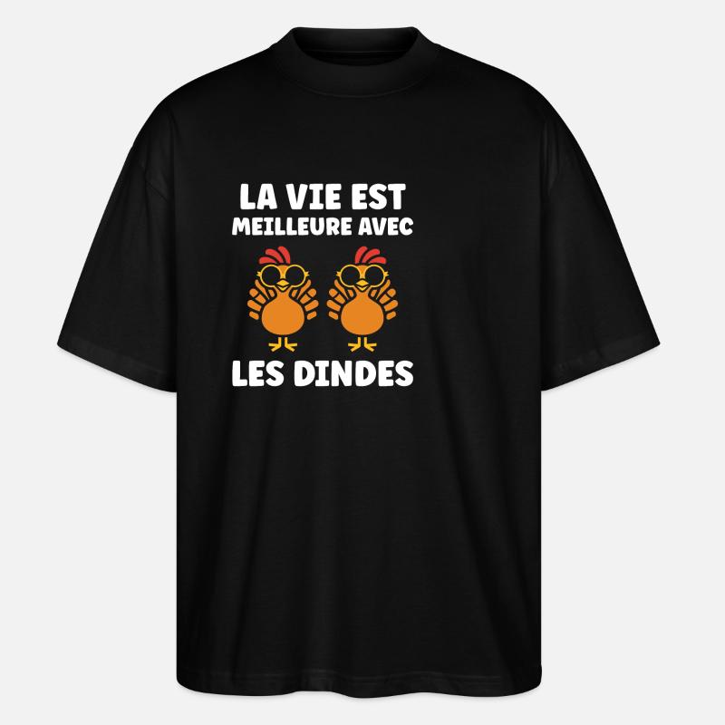 Dinde - T-shirt bio Blaster 2.0 coupe oversize Stanley/Stella Unisexe - noir