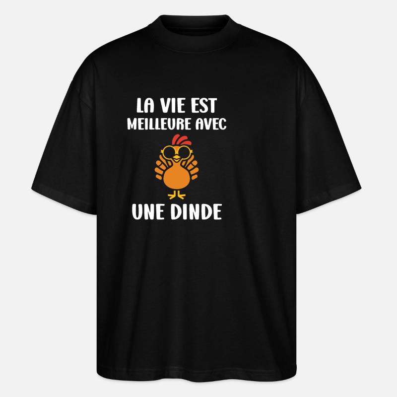 Dinde - T-shirt bio Blaster 2.0 coupe oversize Stanley/Stella Unisexe - noir