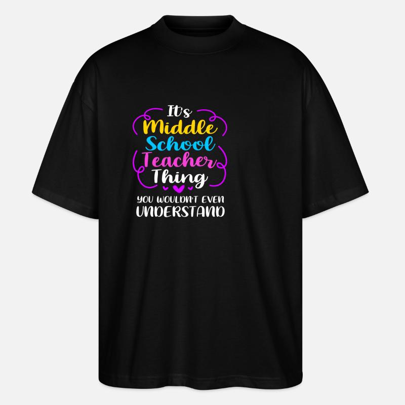 Enseignants de collège - T-shirt bio Blaster 2.0 coupe oversize Stanley/Stella Unisexe - noir