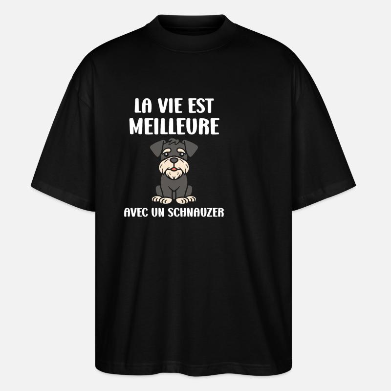 Schnauzer - Stanley/Stella Oversized Unisex Bio T-Shirt Blaster 2.0 - Schwarz