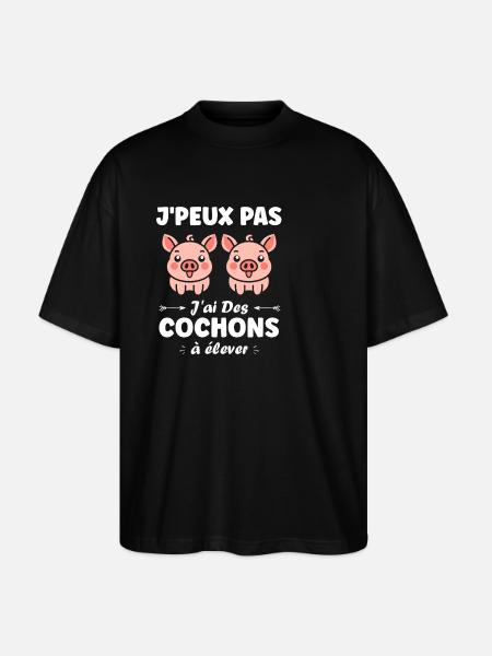 cochon - T-shirt bio Blaster 2.0 coupe oversize Stanley/Stella Unisexe - noir