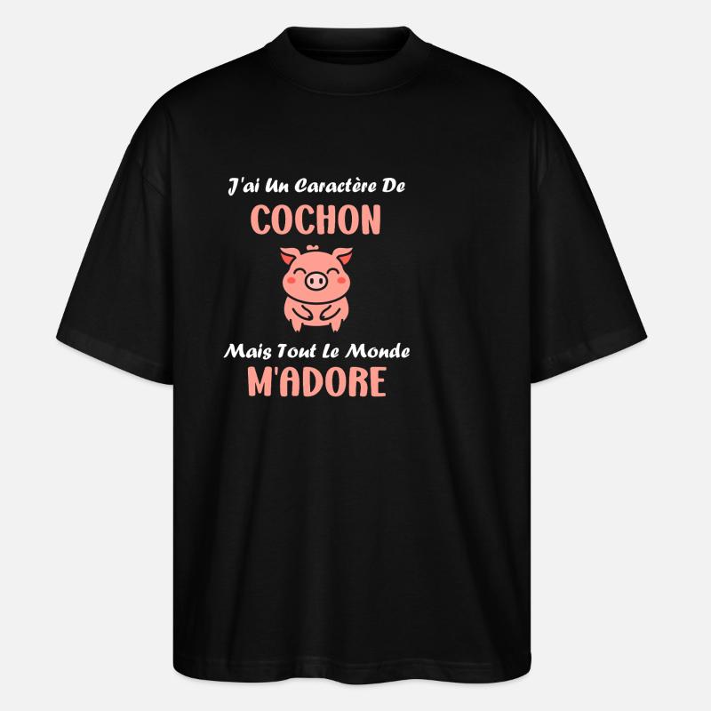 cochon - T-shirt bio Blaster 2.0 coupe oversize Stanley/Stella Unisexe - noir