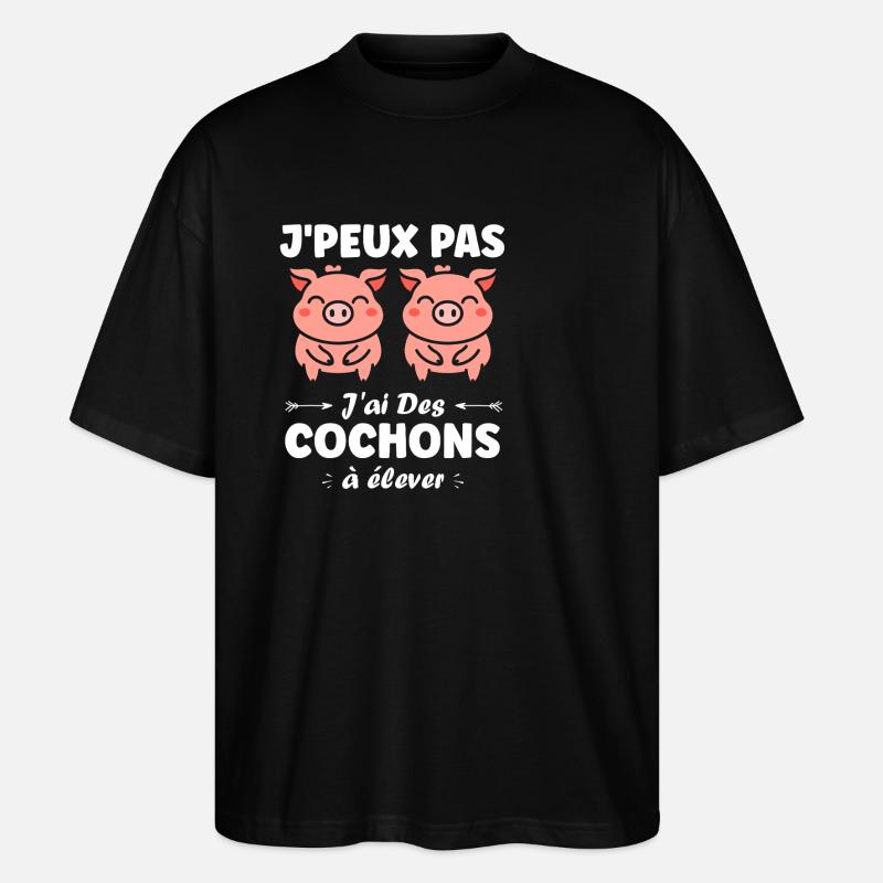 cochon - T-shirt bio Blaster 2.0 coupe oversize Stanley/Stella Unisexe - noir