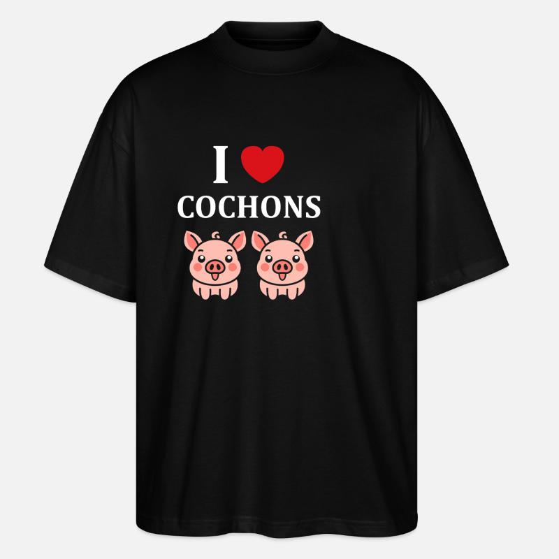 cochon - T-shirt bio Blaster 2.0 coupe oversize Stanley/Stella Unisexe - noir