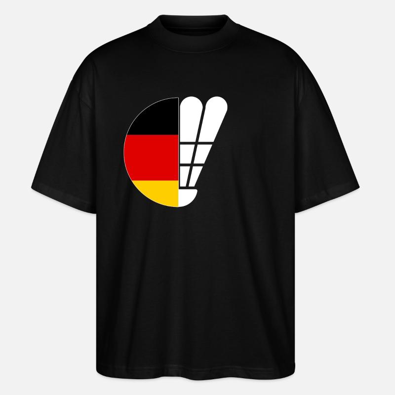Badminton Drapeau allemand Badminton - T-shirt bio Blaster 2.0 coupe oversize Stanley/Stella Unisexe - noir