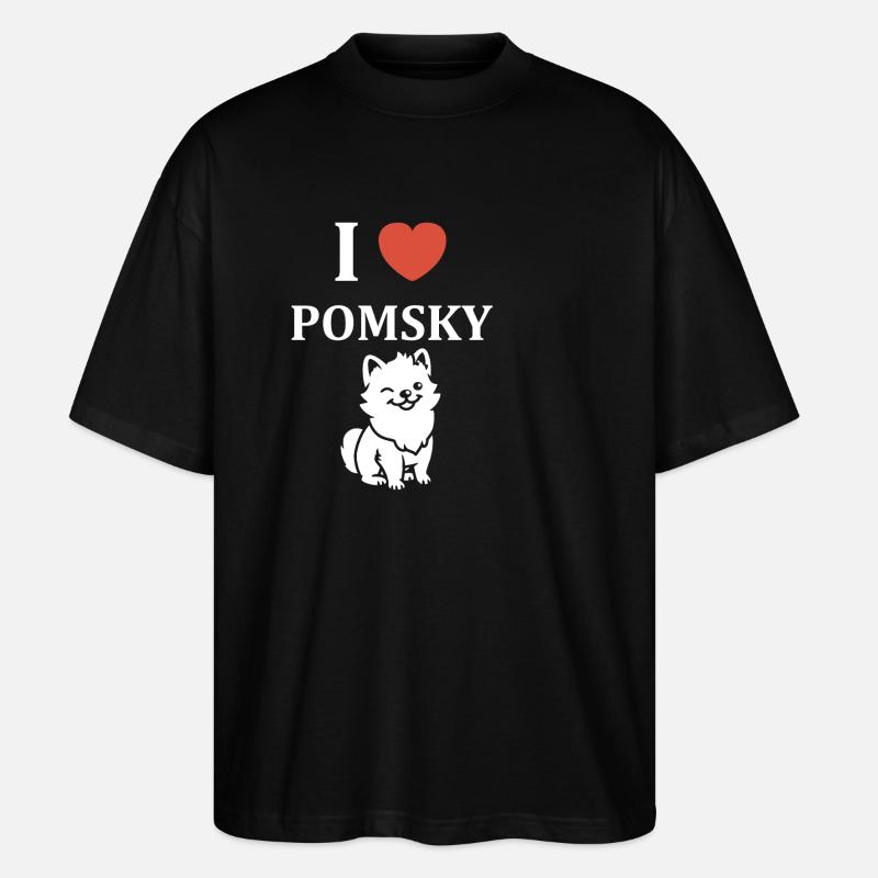Pomsky - Stanley/Stella Oversized Unisex Organic T-shirt Blaster 2.0 - black