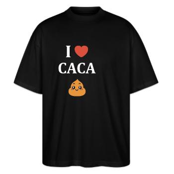 caca - T-shirt bio Blaster 2.0 coupe oversize Stanley/Stella Unisexe - noir - Devant - Alina (178cm) & Michal (187cm)