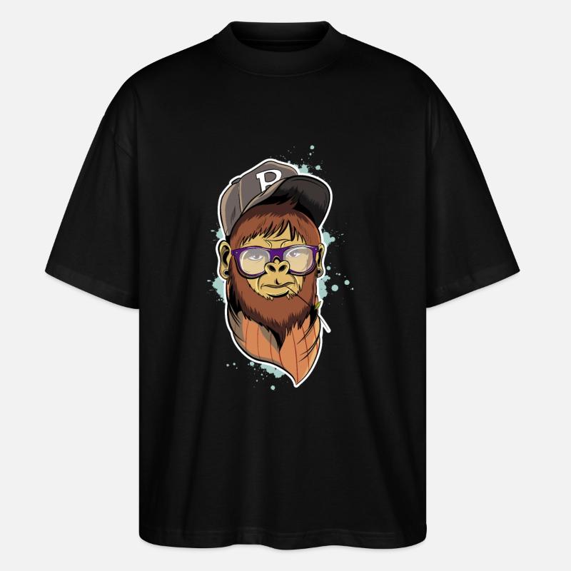 Hipster Monkey - Stanley/Stella Oversized Unisex Bio T-Shirt Blaster 2.0 - Schwarz