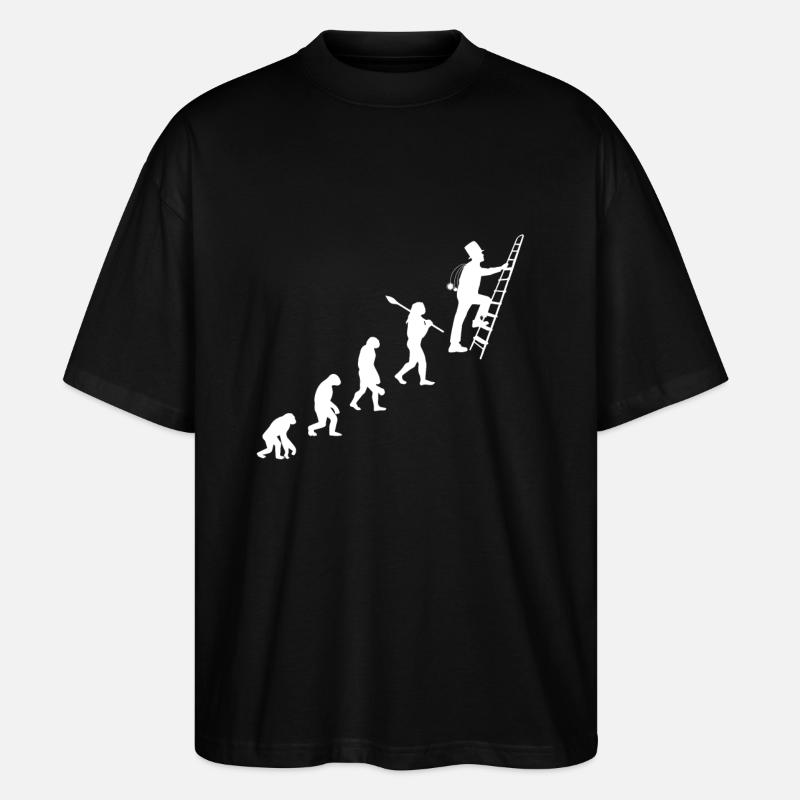 Schornsteinfeger Glück Evolution Geschenk - Stanley/Stella Oversized Unisex Bio T-Shirt Blaster 2.0 - Schwarz