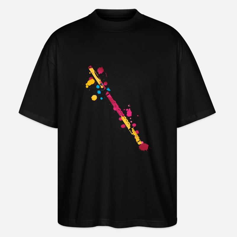Querflöte Splash - Stanley/Stella Oversized Unisex Bio T-Shirt Blaster 2.0 - Schwarz