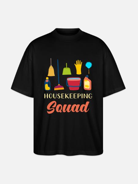 Housekeeping Squad - Stanley/Stella Oversized Unisex Bio T-Shirt Blaster 2.0 - Schwarz