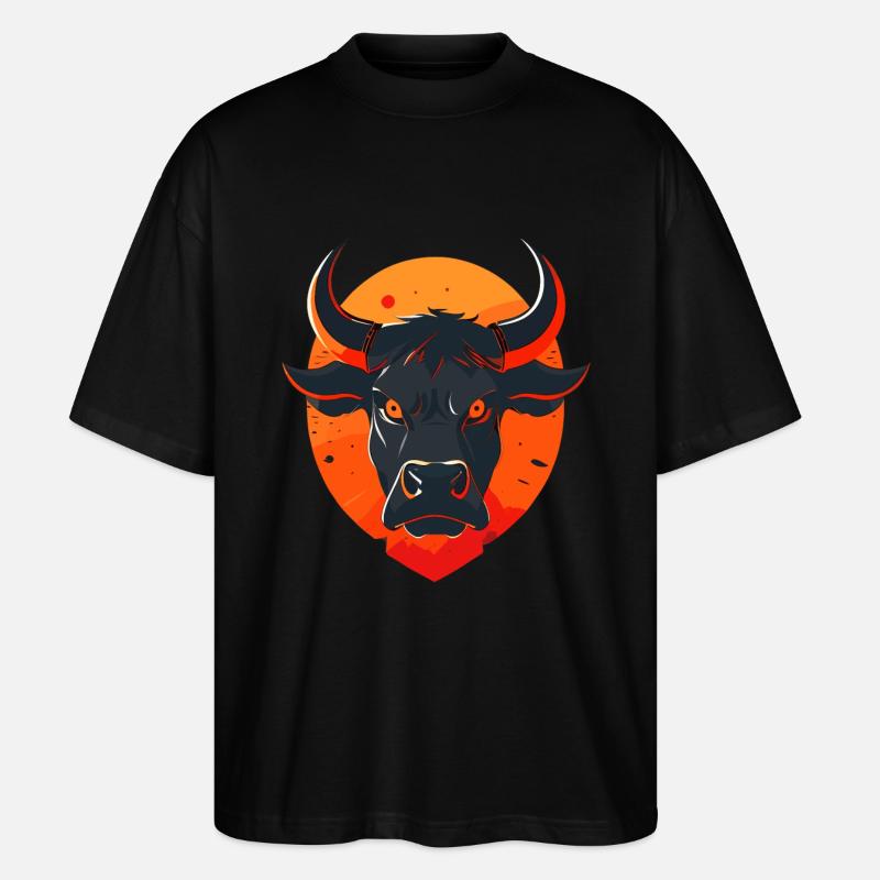 BulleStier Büffel - Stanley/Stella Oversized Unisex Bio T-Shirt Blaster 2.0 - Schwarz