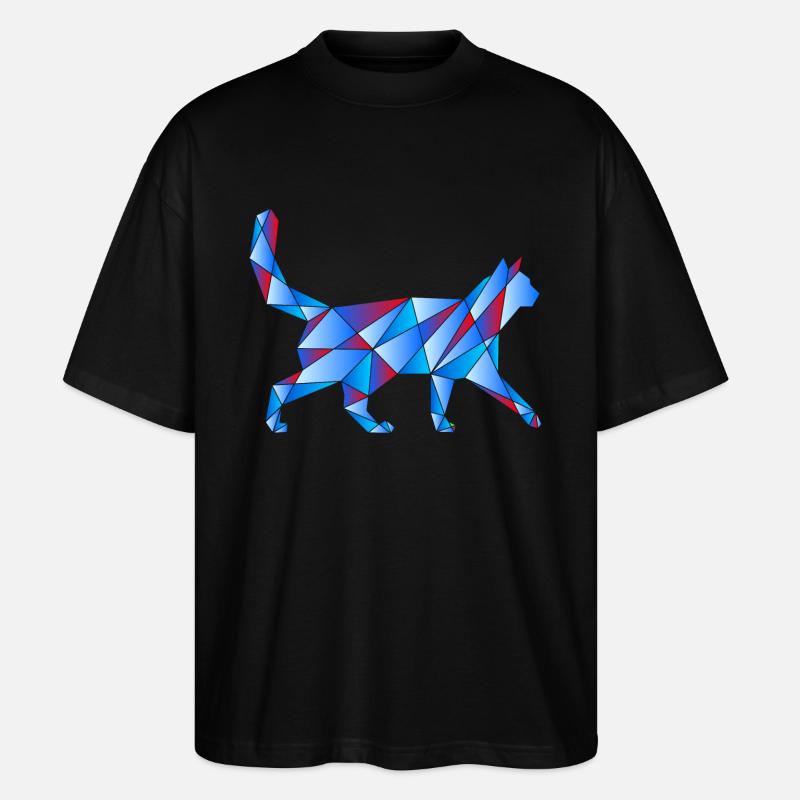 Blaue Katze - Stanley/Stella Oversized Unisex Bio T-Shirt Blaster 2.0 - Schwarz